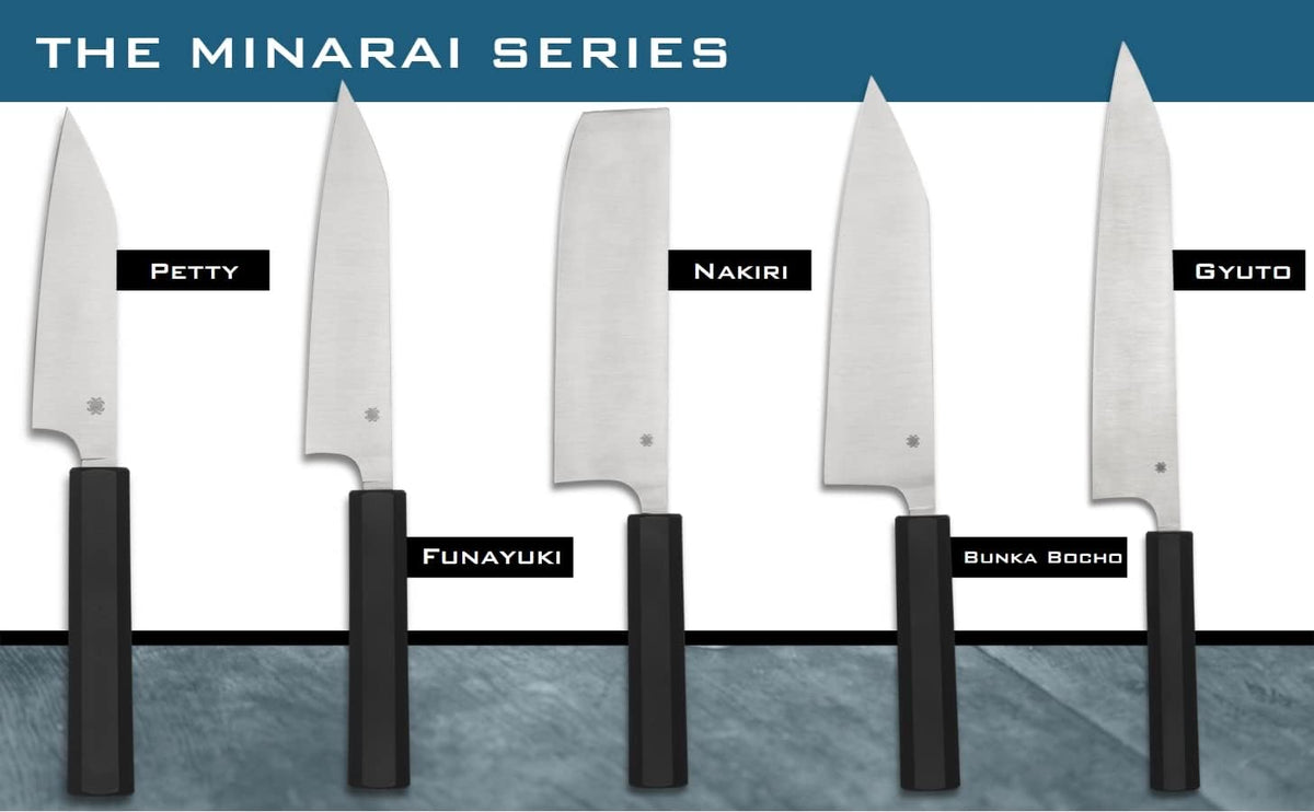 Nakiri Japanese kitchen knife Spyderco Minarai SCK17PBK 17cm for sale